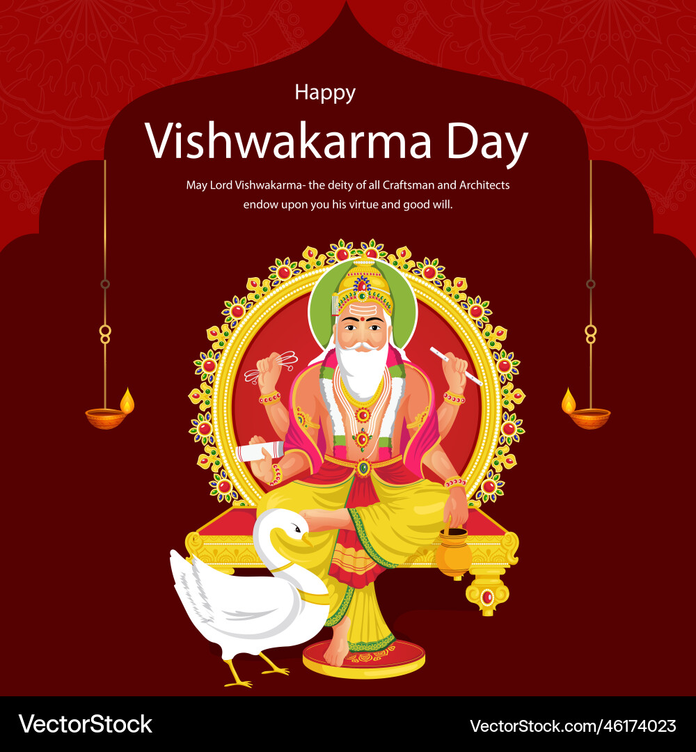 Happy vishwakarma jayanti banner design Happy vishwakarma jayanti banner design vector image