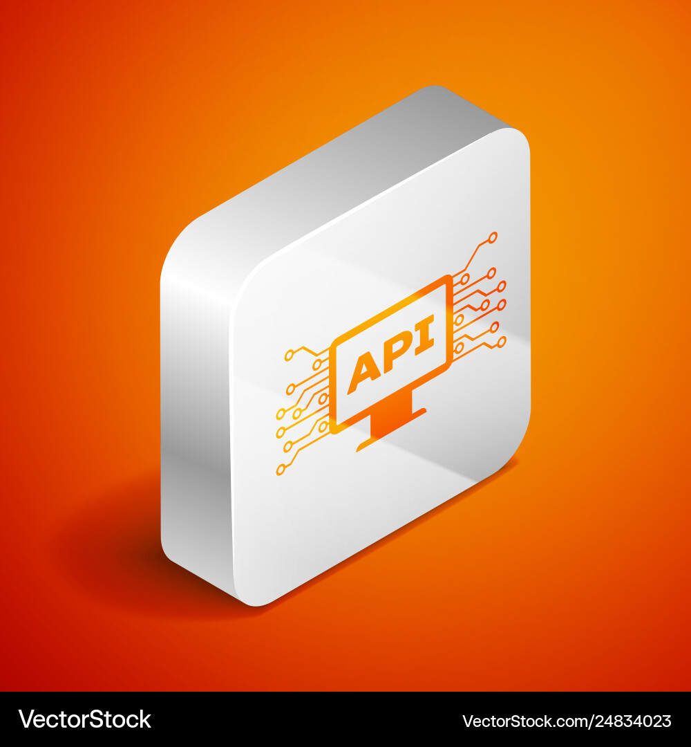 Isometric computer api interface icon isolated Vector Image