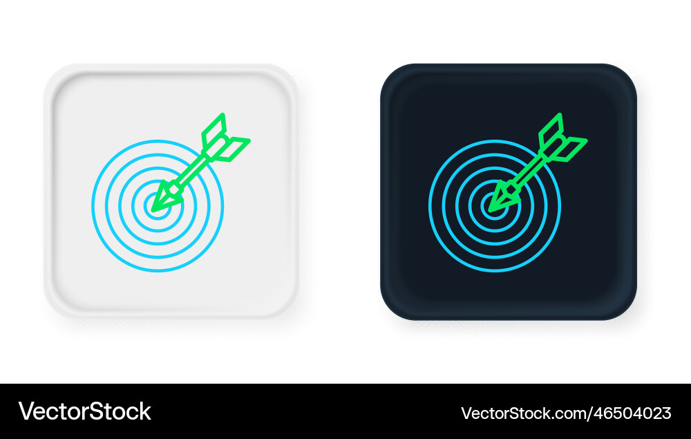 Line target with arrow icon isolated on white vector image