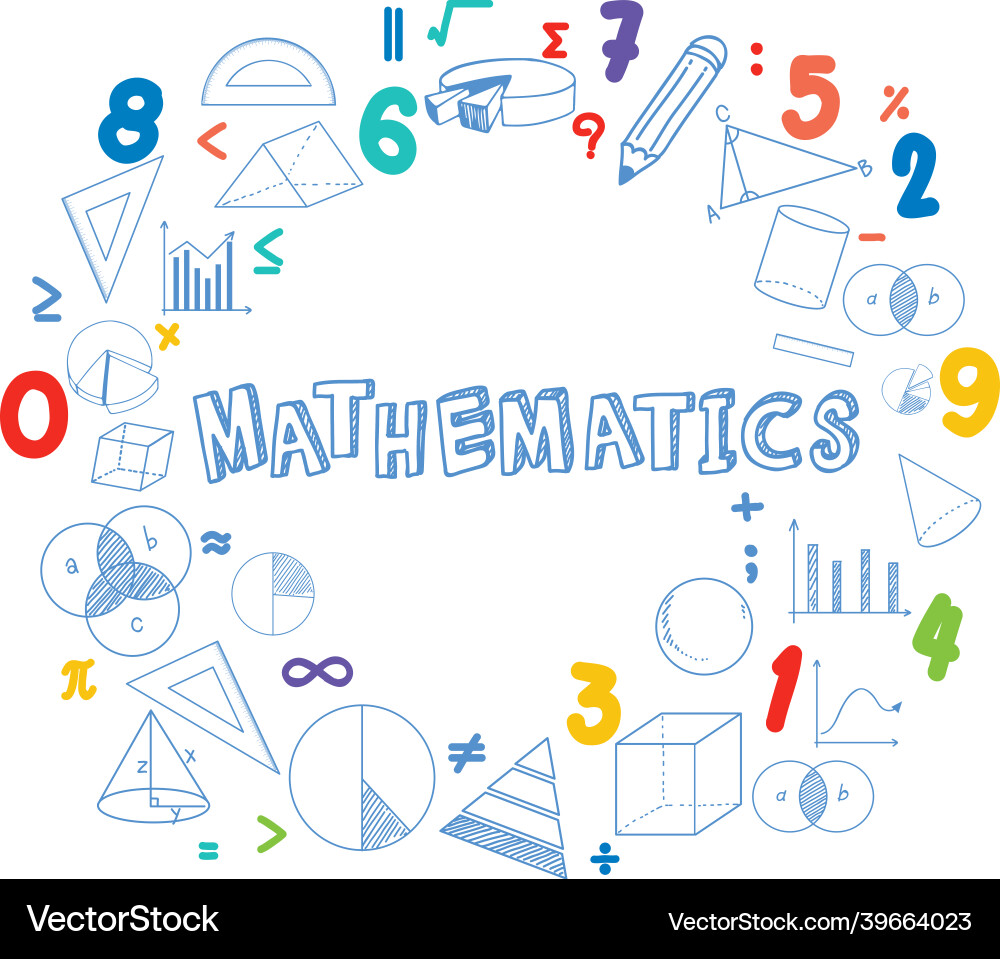 Mathematics font icon with formula vector image