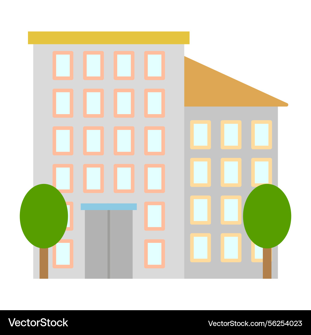 Modern building window layout shape tree vector image
