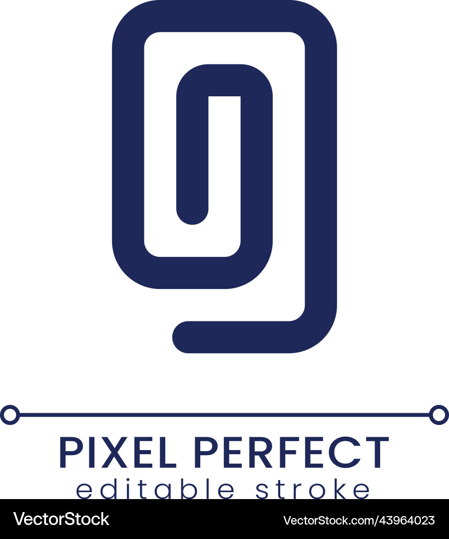 Paperclip pixel perfect linear ui icon Paperclip pixel perfect linear ui icon vector image