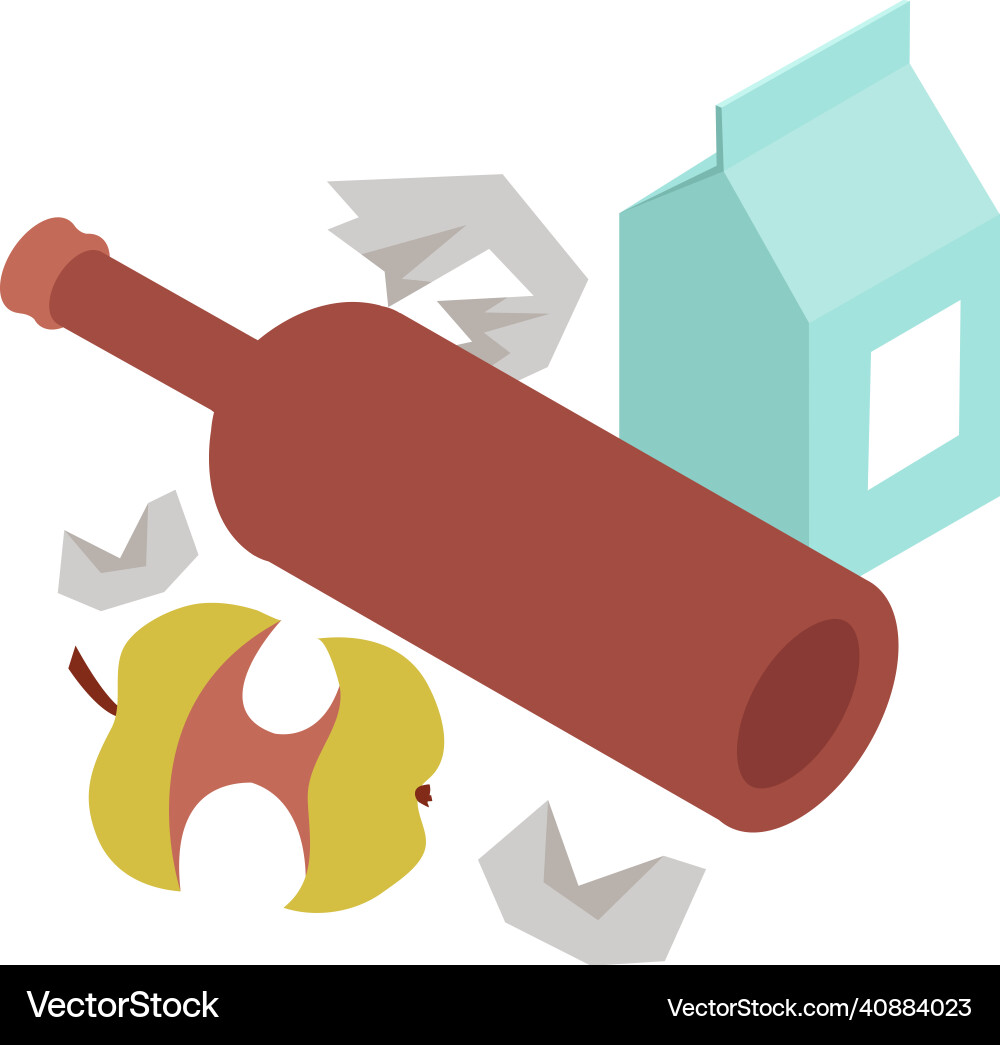 Pieces of garbage composition Vector Image