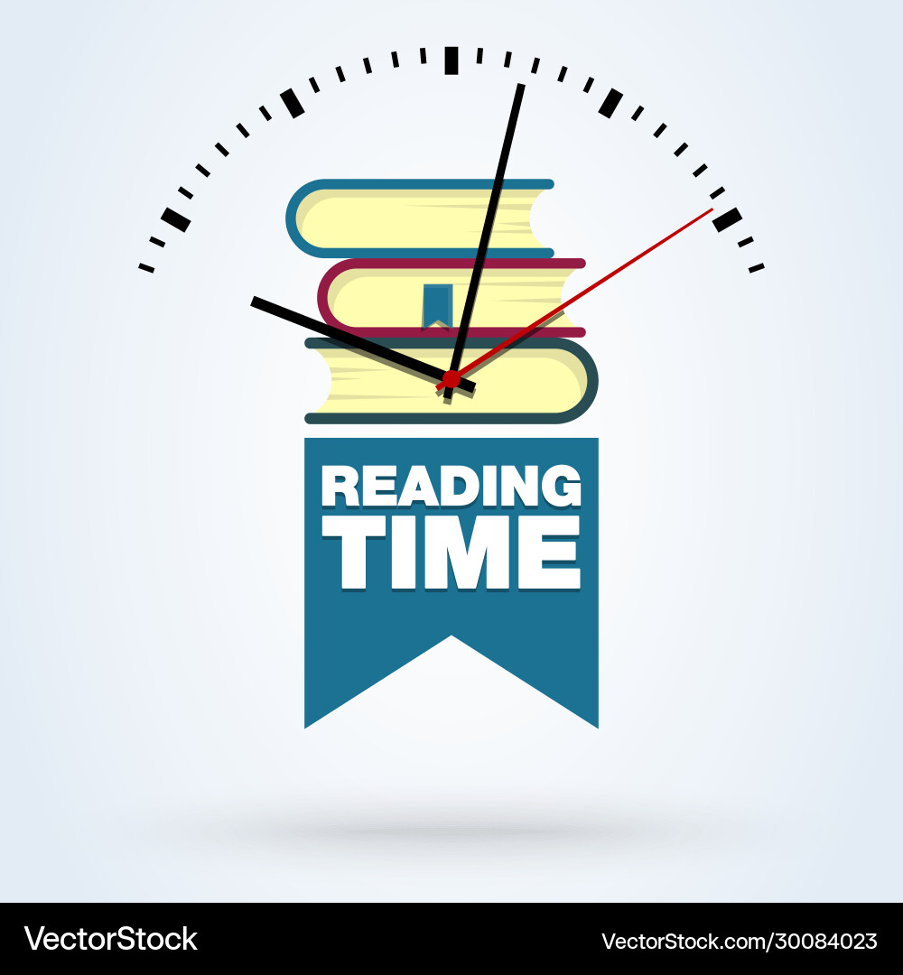 Reading time icon book symbol study plan Reading time icon book symbol study plan vector image