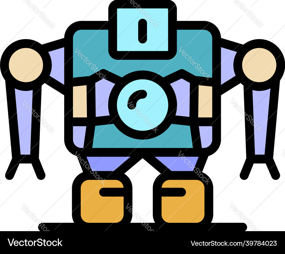 Robot machine icon color outline Robot machine icon color outline Vector Image