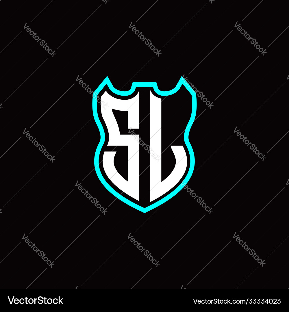S l initial logo design with shield shape S l initial logo design with shield shape Vector Image