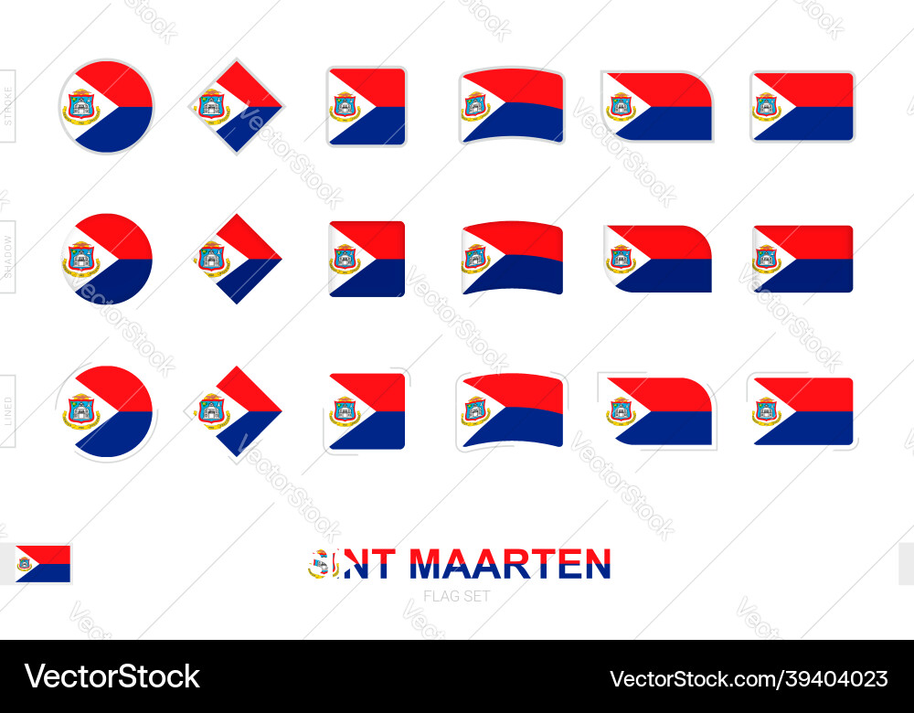 Sint maarten flag set simple flags of Vector Image
