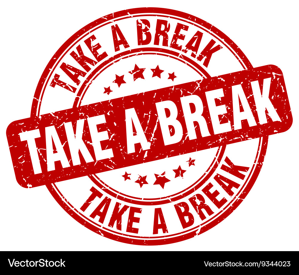 Take a break red grunge round vintage rubber stamp Vector Image