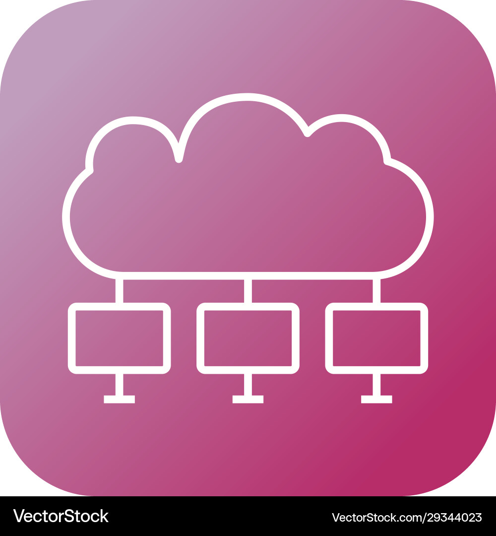 Unique cloud computing line icon vector image