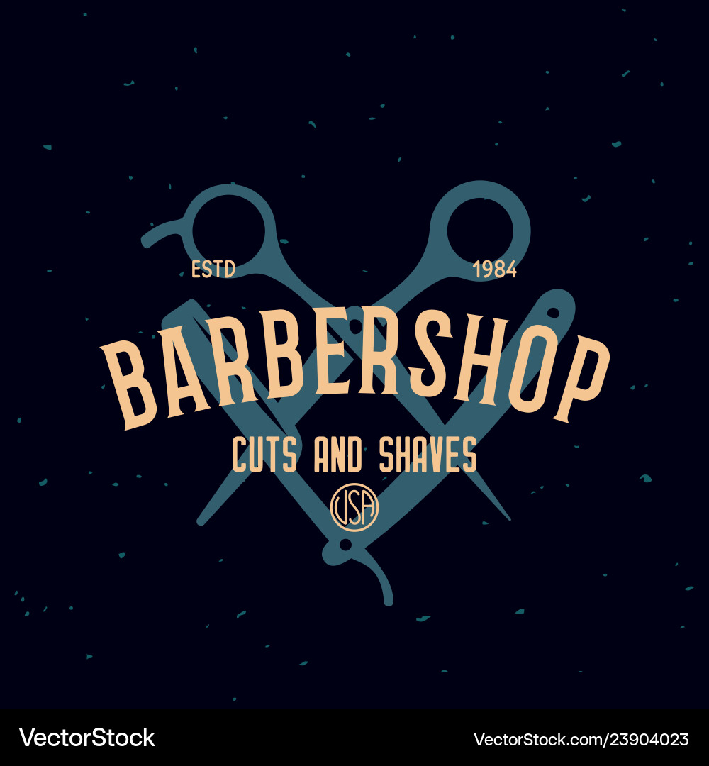 Vintage barbershop label template Vintage barbershop label template vector image