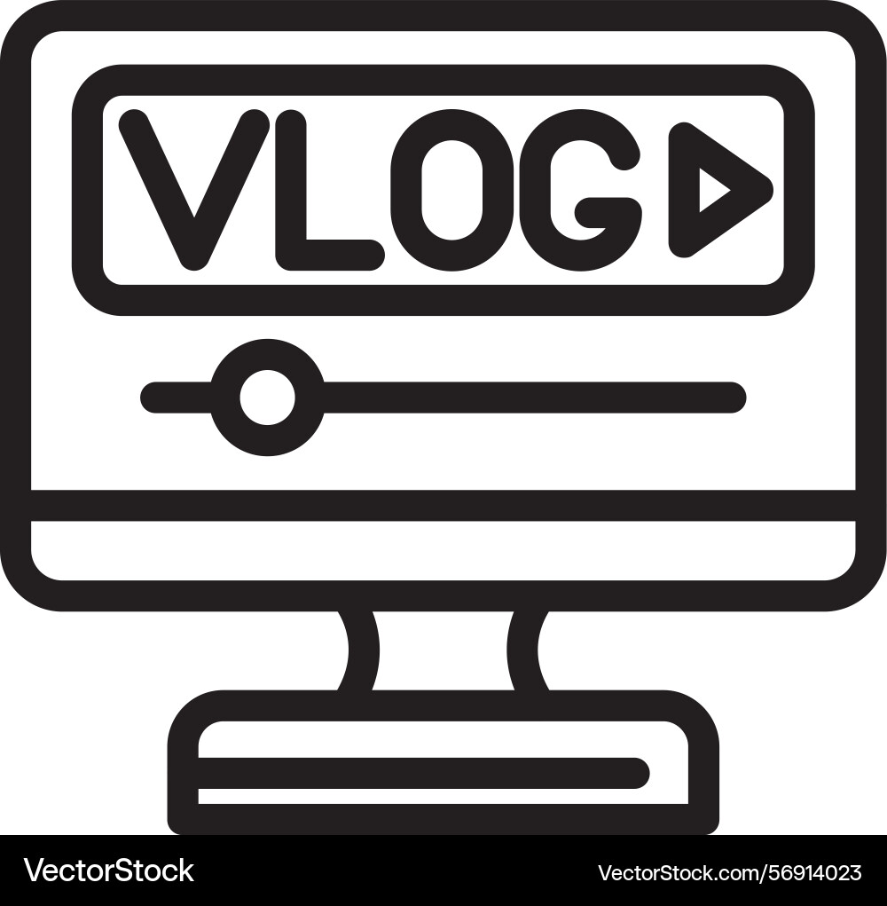 Vlog linear style icon design Vector Image
