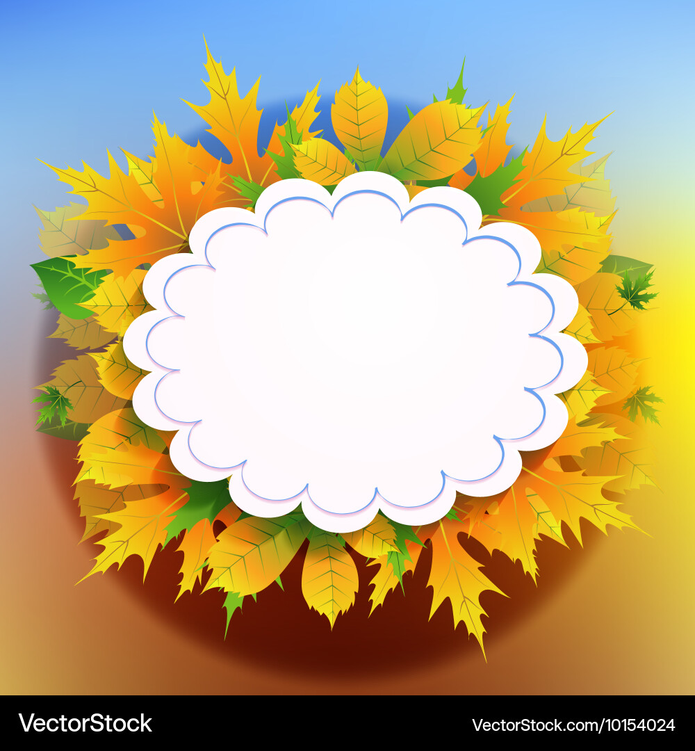 Autumn background with frame for text vector image