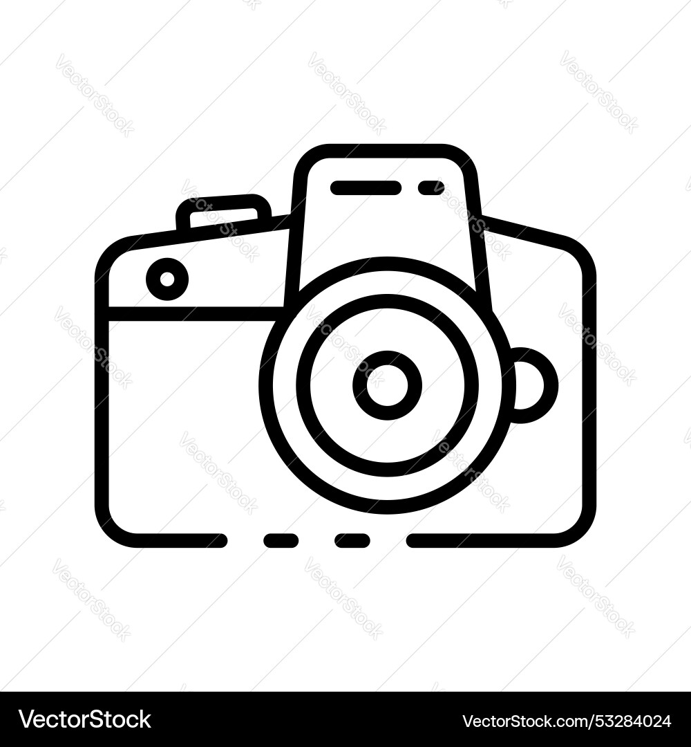 Camera icon outline style design isolated Camera icon outline style design isolated vector image
