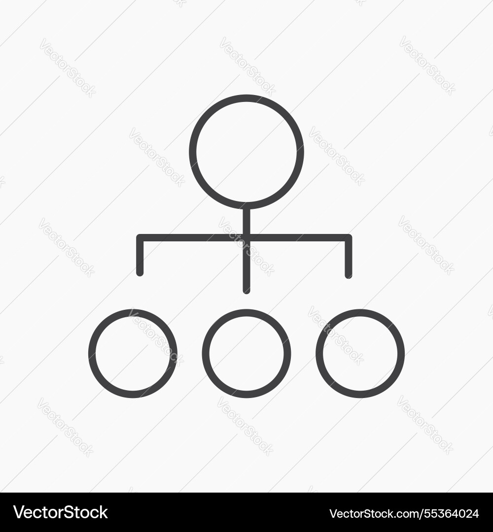 Chart tree icon isolated in black line vector image