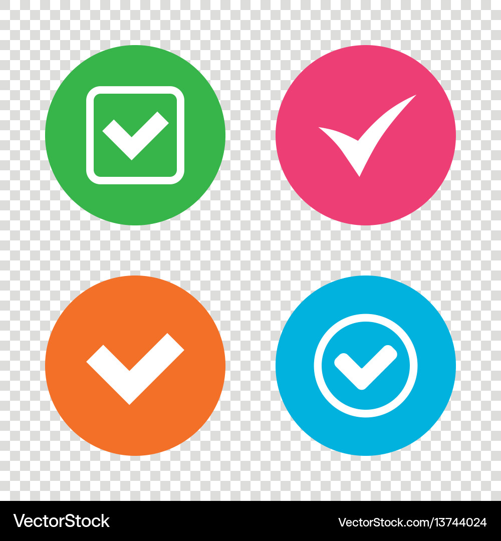 Check signs checkbox confirm icons Vector Image