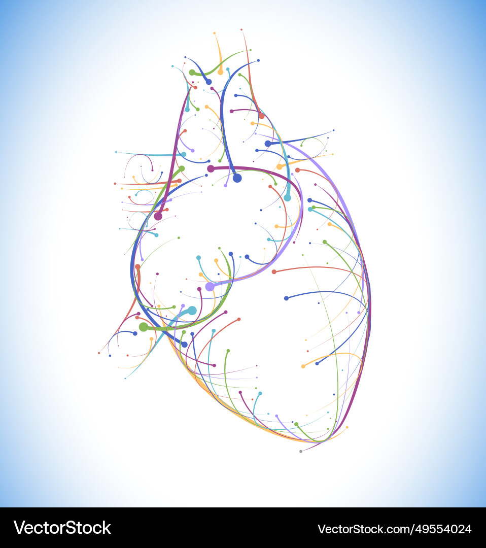Colored lines and intersection of heart modern Colored lines and intersection of heart modern vector image