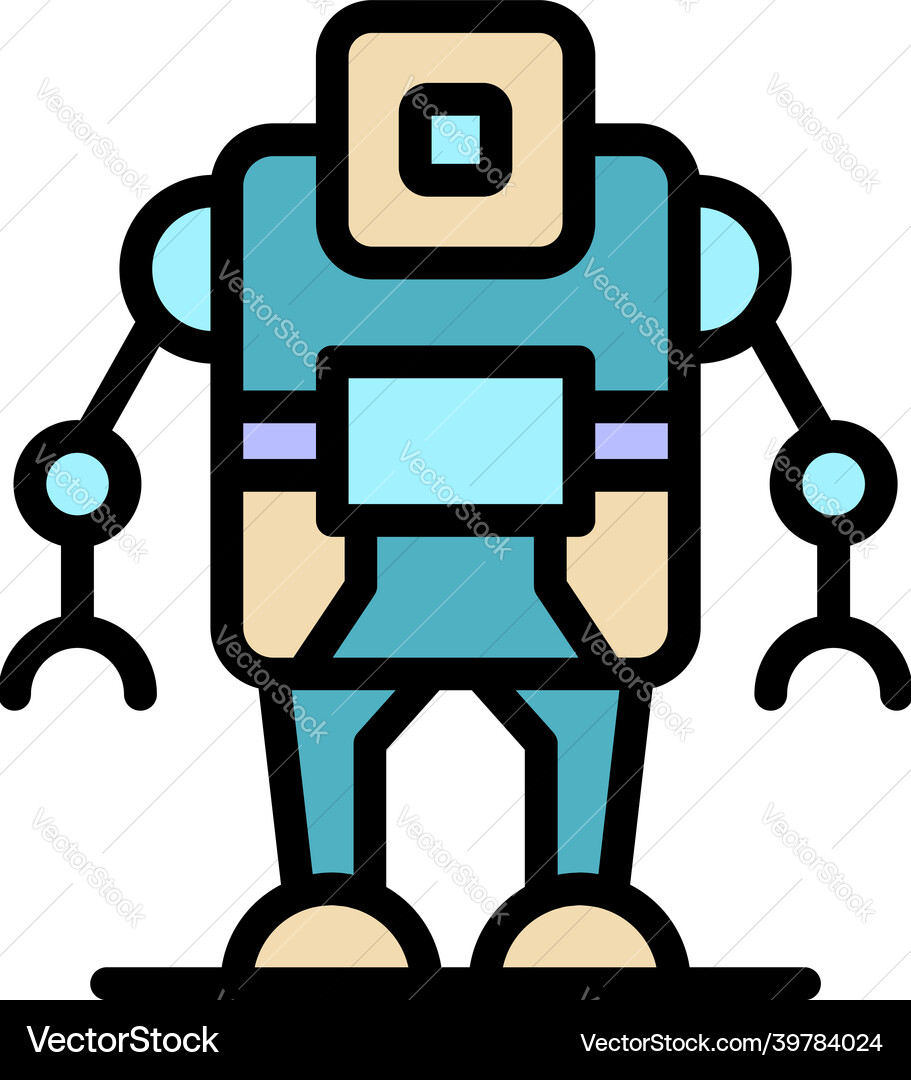 Computer robot icon color outline Computer robot icon color outline vector image
