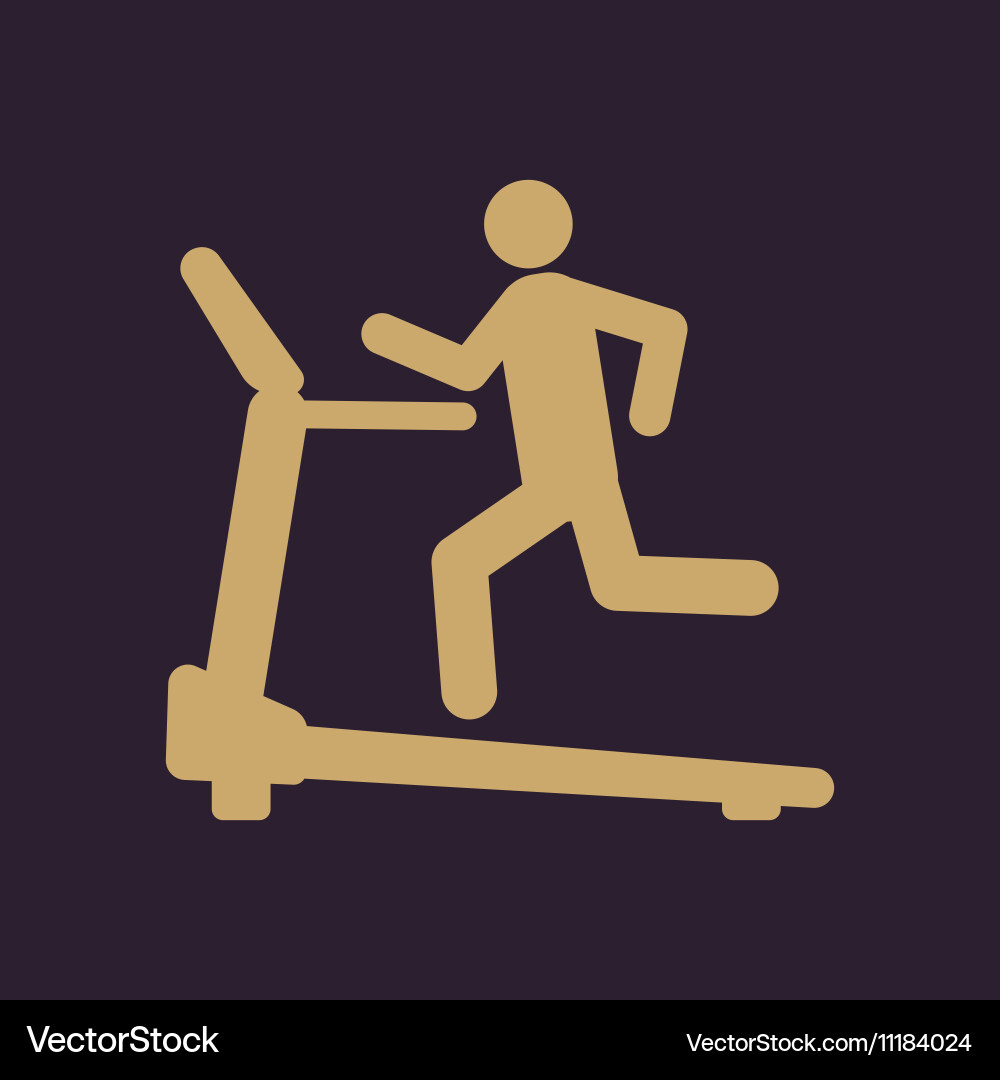 Cross trainer machine icon running symbol vector image