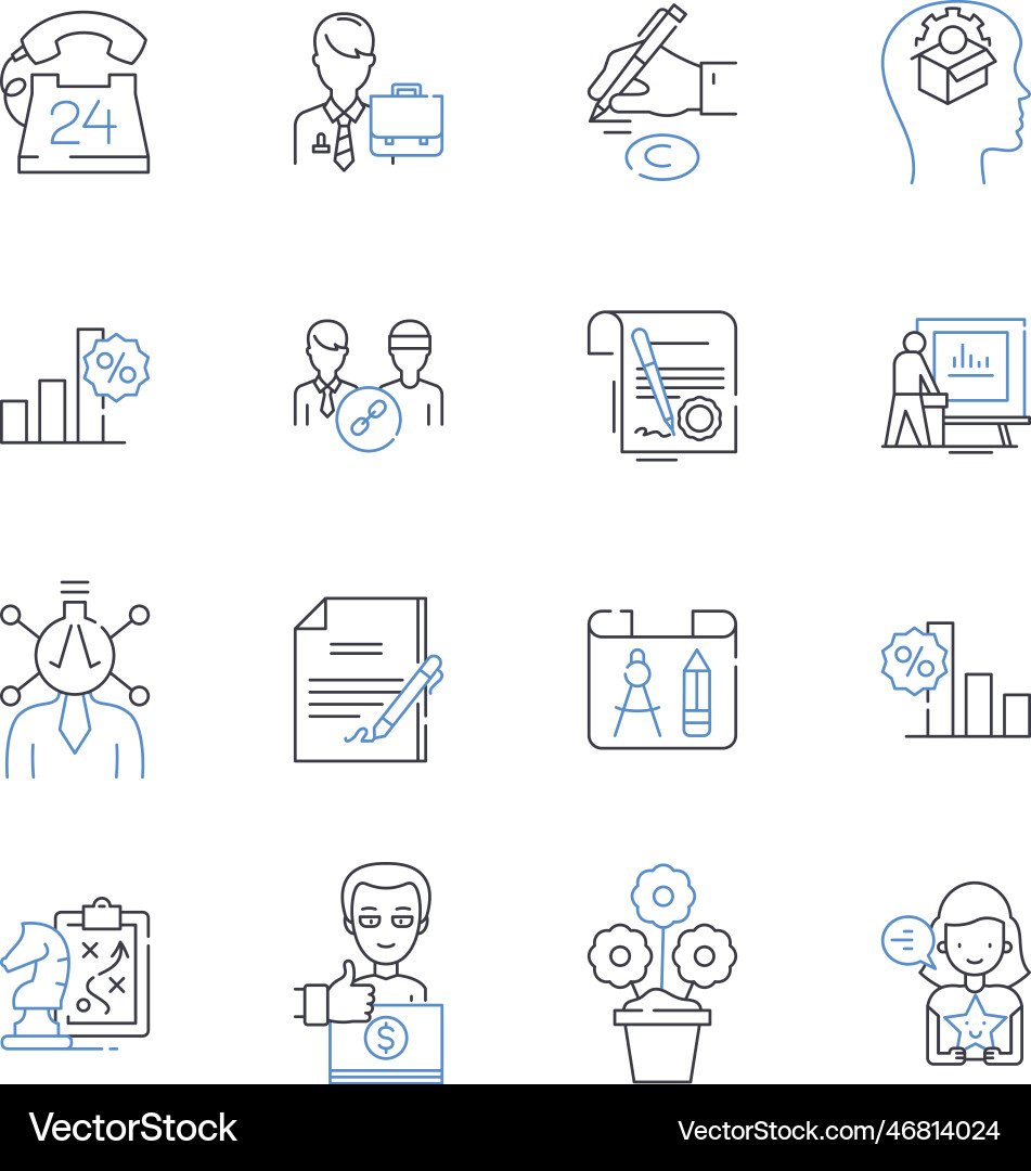 Data science line icons collection analytics Data science line icons collection analytics vector image