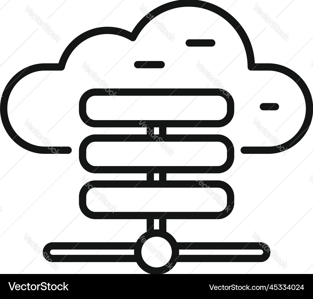 Data server cloud icon outline file Data server cloud icon outline file vector image