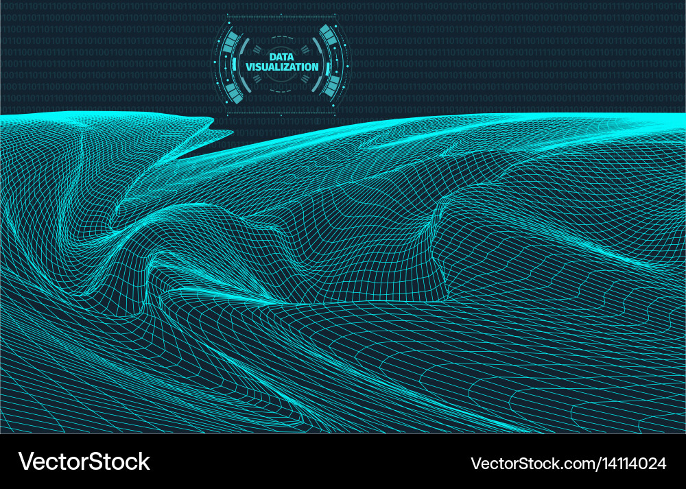 Data visualization background futuristic design vector image