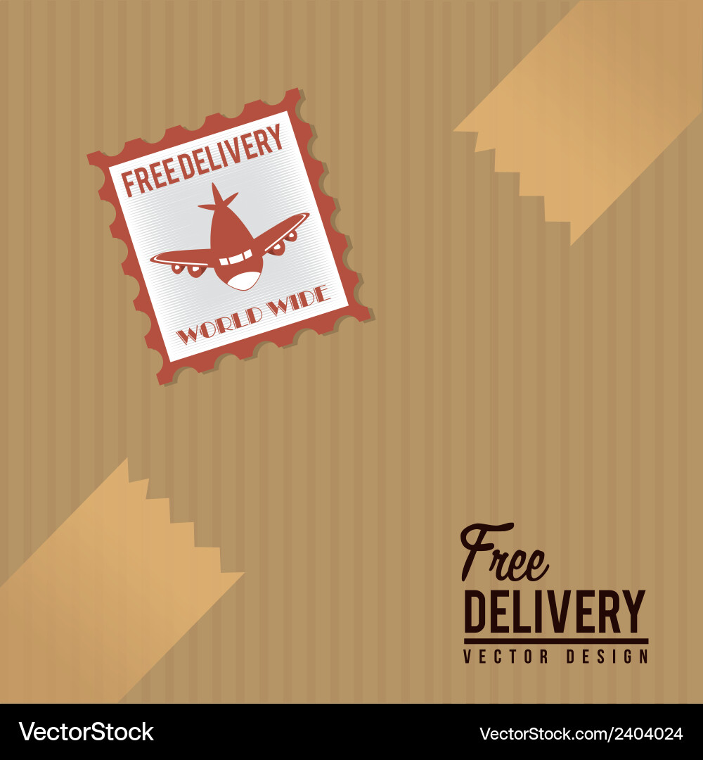 Delivery icons with box over lines background vector image
