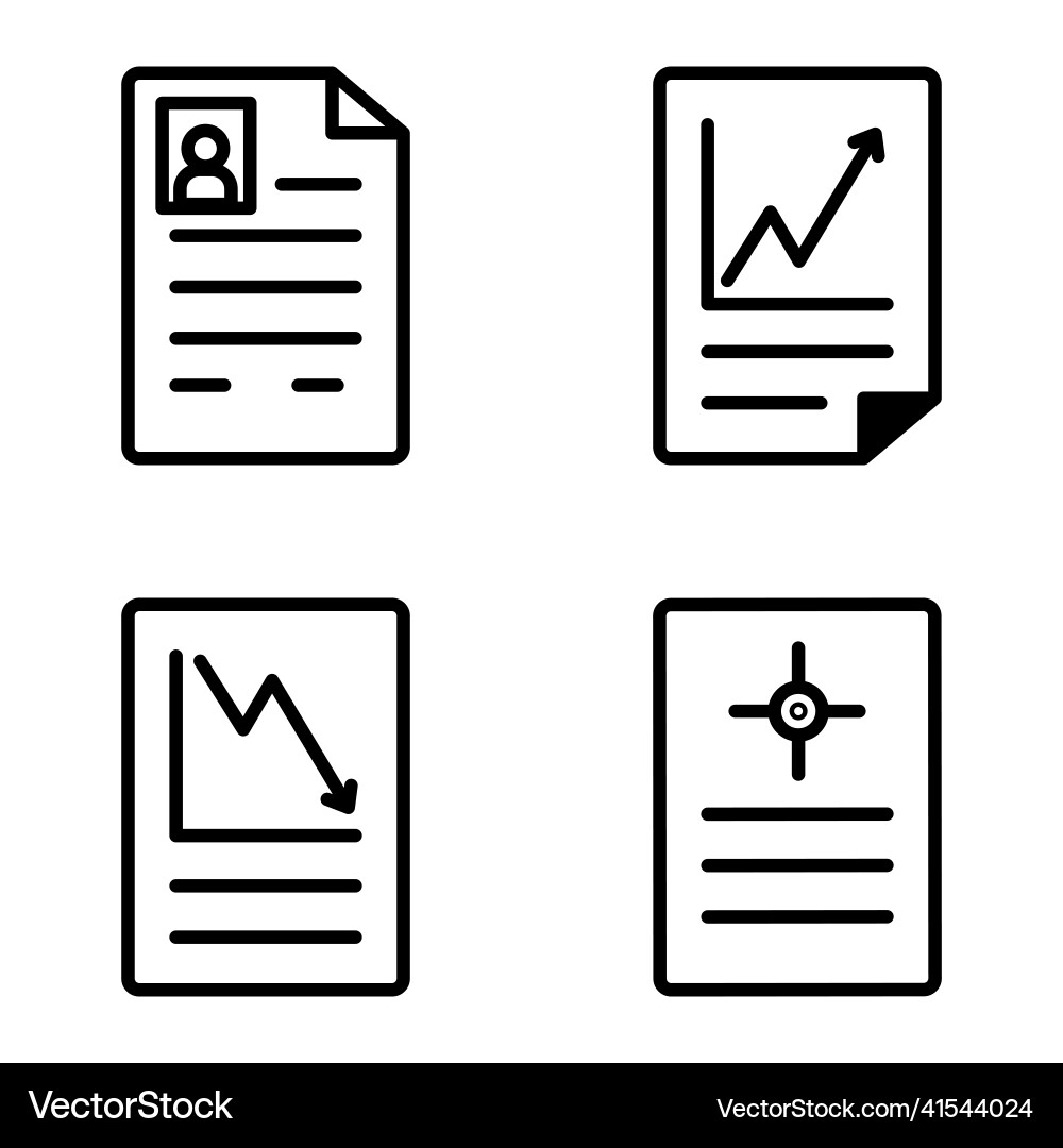 Docs1-2 flat icon set isolated on white background Docs1-2 flat icon set isolated on white background vector image