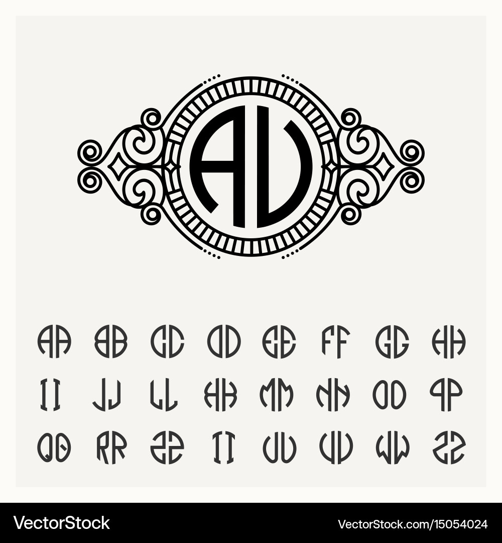 Elegant Monogram Badge Template Vector Image