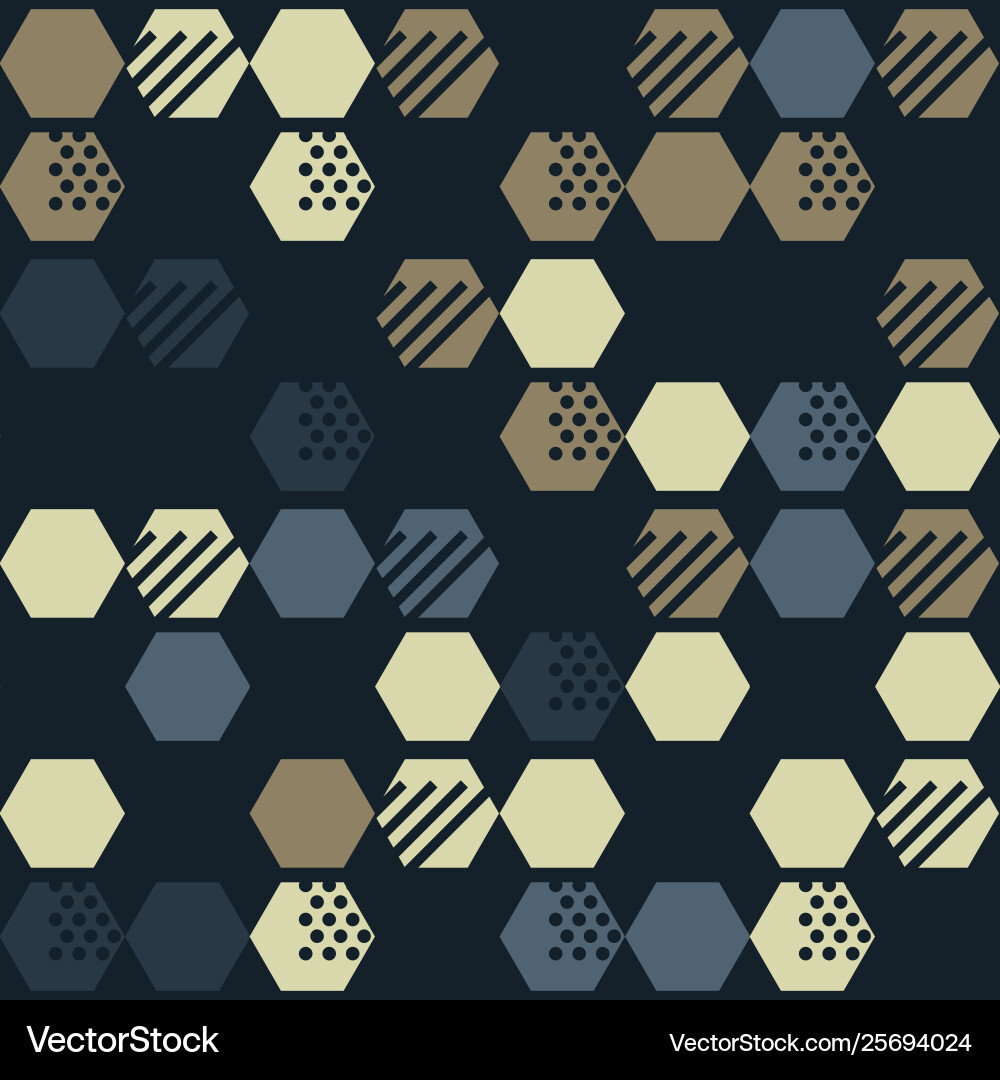 Geometric seamless design pattern with hexagons Geometric seamless design pattern with hexagons vector image