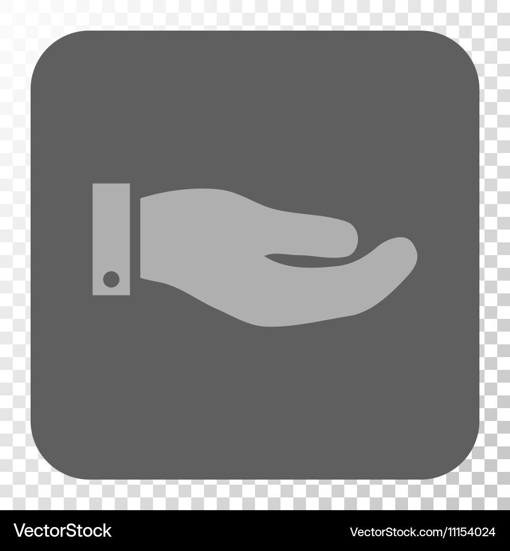 Hand rounded square button vector image