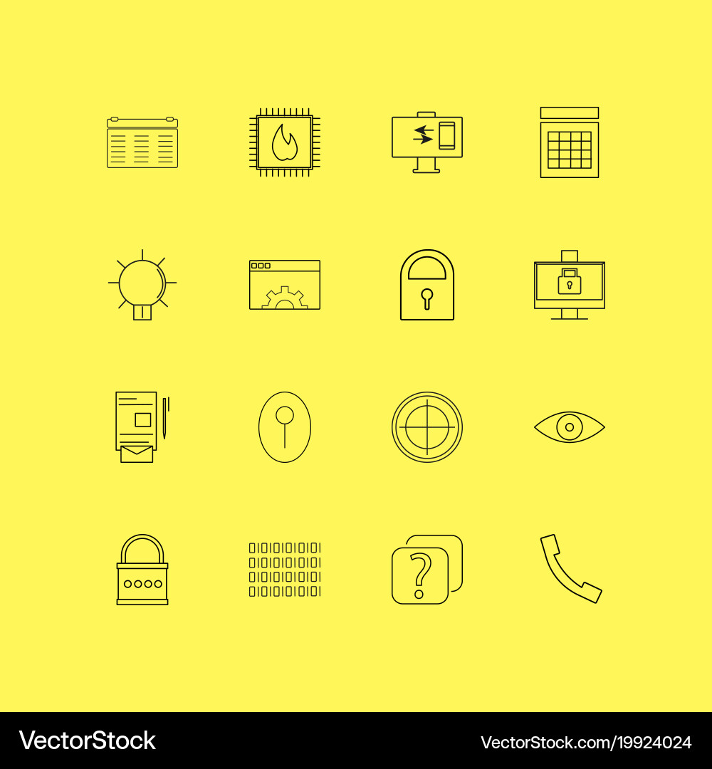 Internet technologies linear icon set simple vector image
