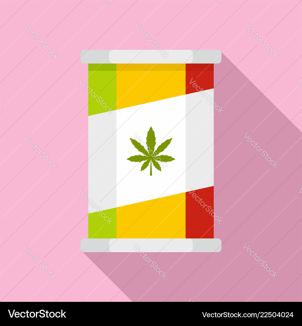 Marihuana Zinn kann Ikone flach Stil Marihuana Zinn kann Ikone flach Stil vektorbild