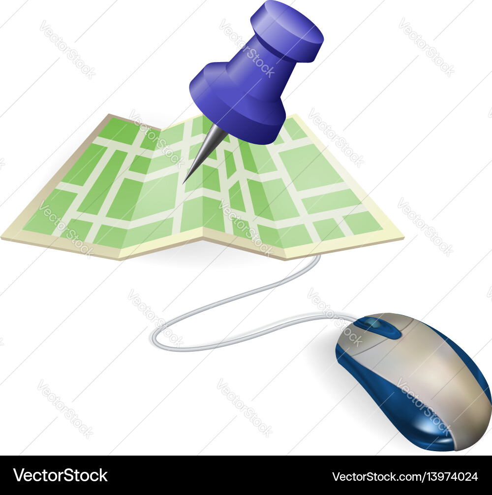 Mouse and map concept Mouse and map concept vector image