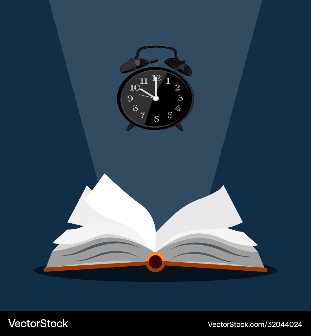 Open a book and timeconceptual creation Vector Image