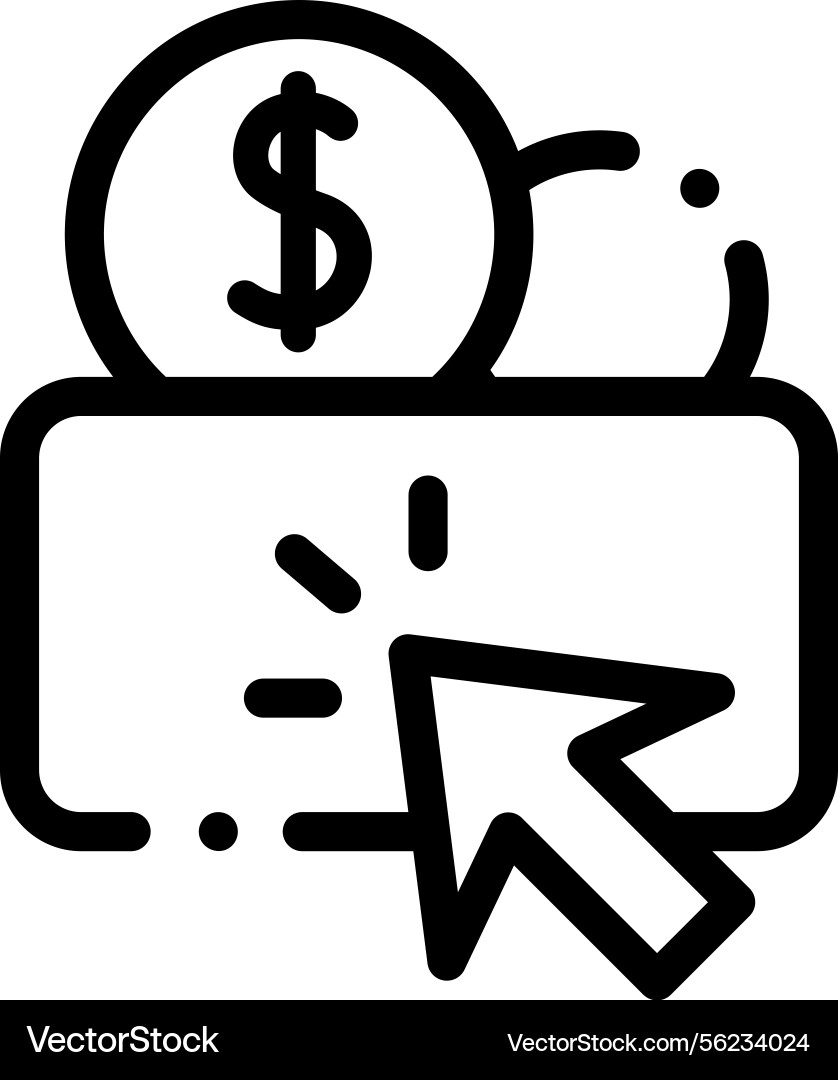 Pay per click icon thin linear style design Pay per click icon thin linear style design vector image