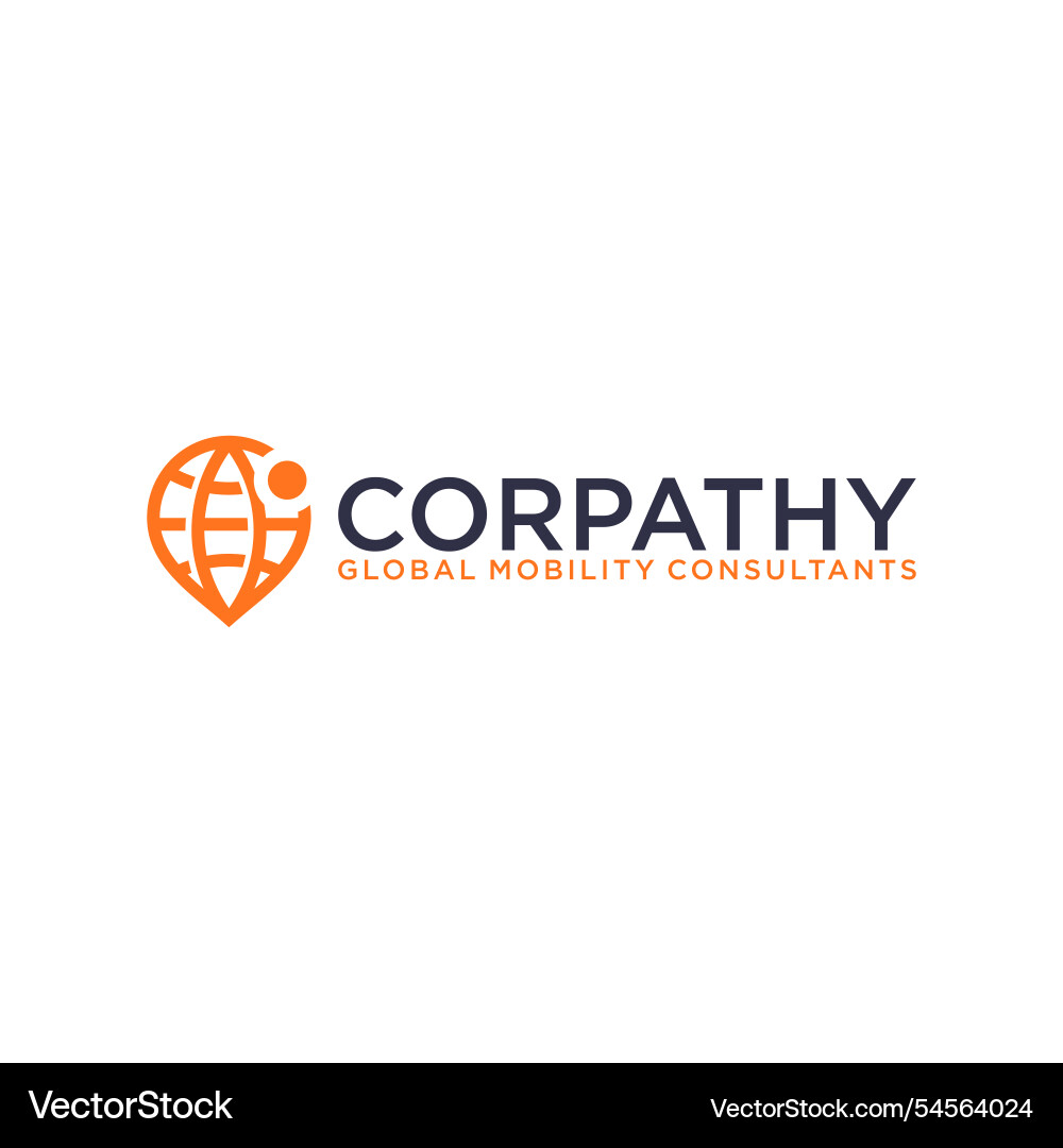 Pointer global logo design Pointer global logo design vector image