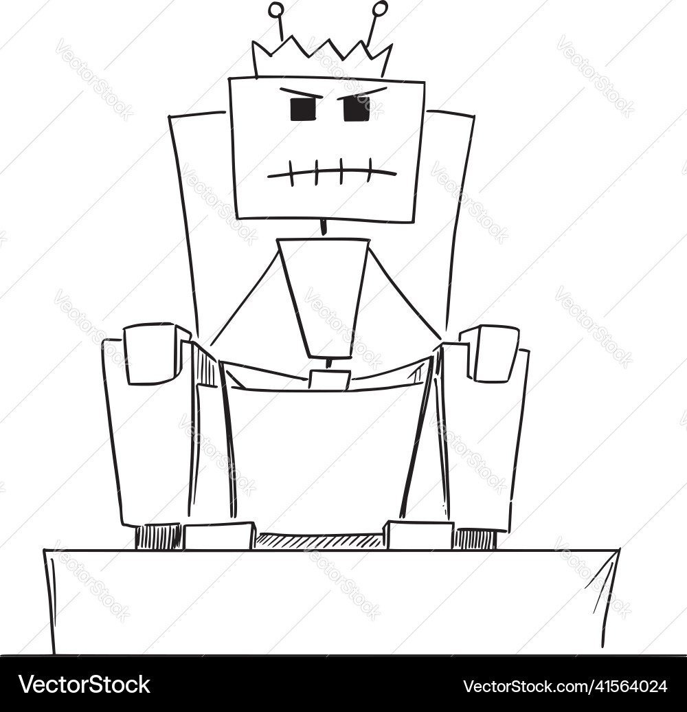 Robot ai or artificial intelligence sitting vector image