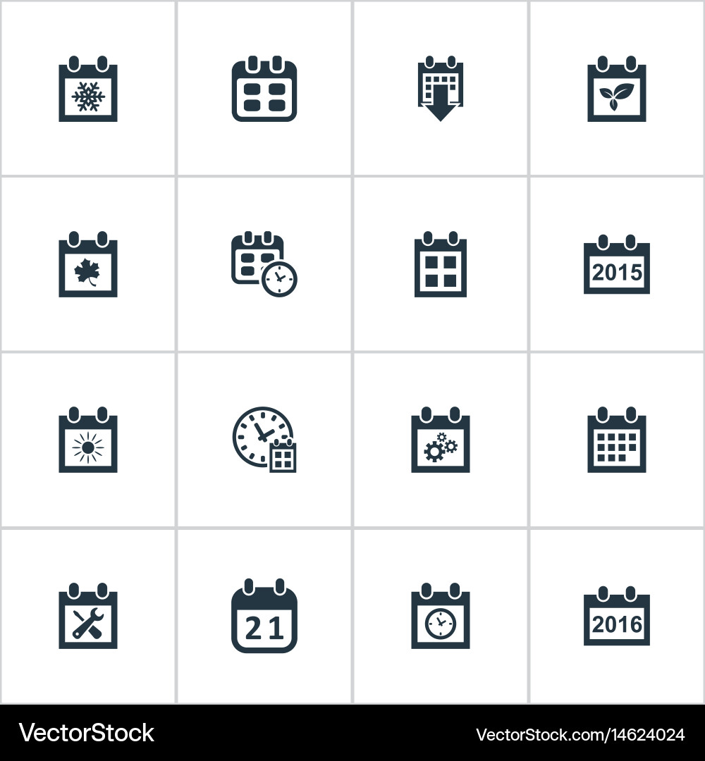 Set of simple date icons vector image