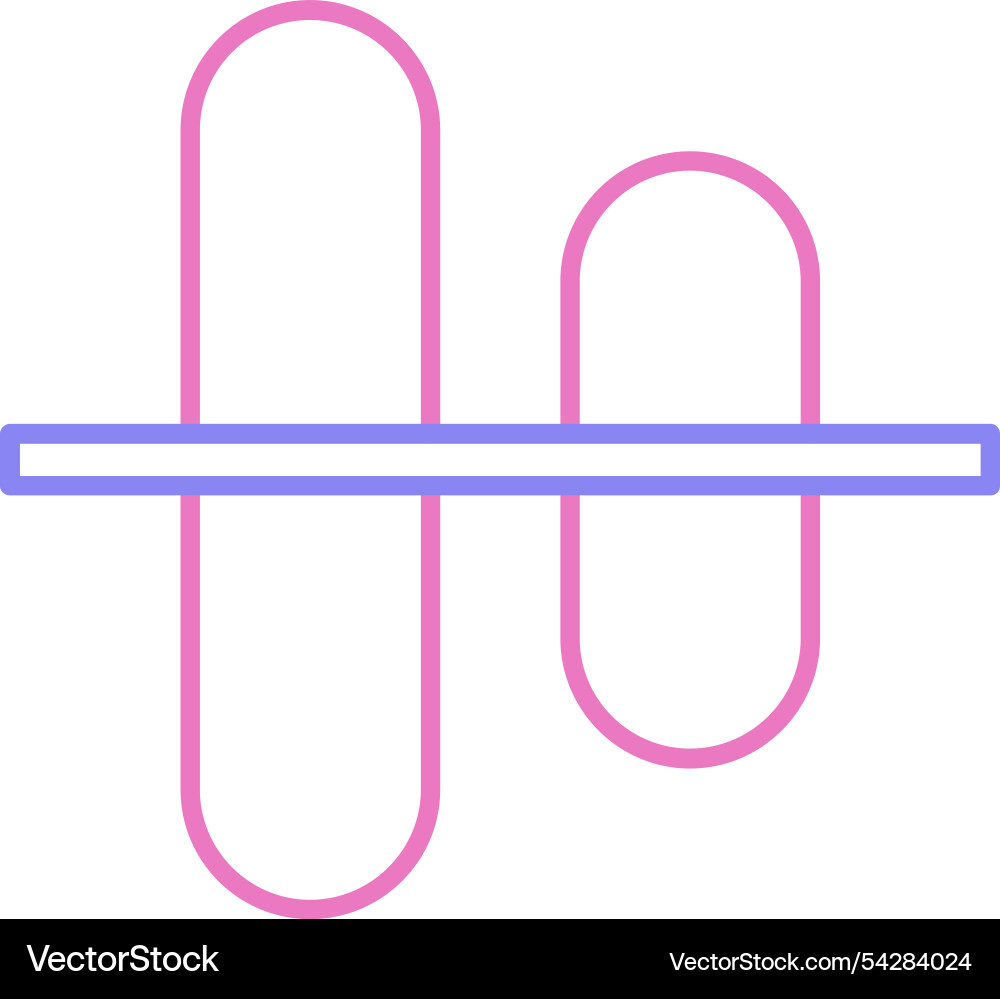 Vertical align centre line two colour icon Vector Image