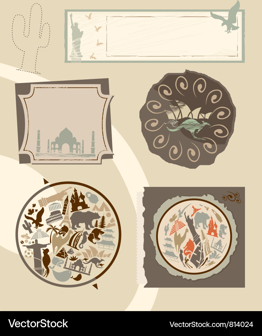Vintage Landmark Labels Vector Image