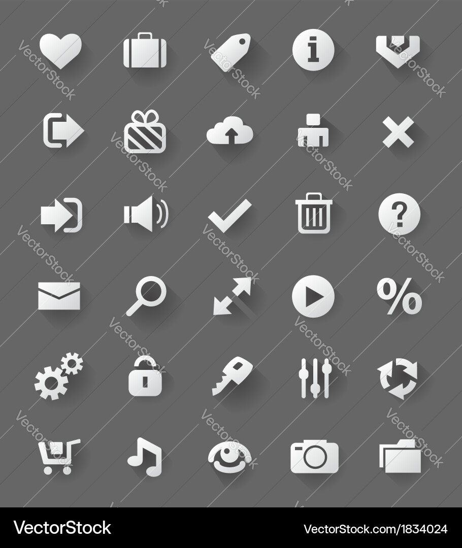 Web design white buttons set vector image