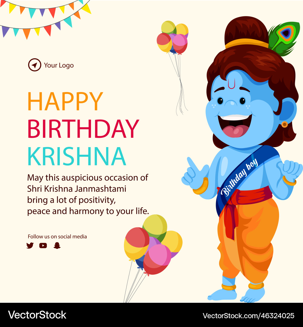 Banner design of happy krishna janmashtami Banner design of happy krishna janmashtami vector image