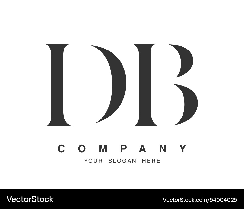 Db logo design initial letter d and b serif font Vector Image