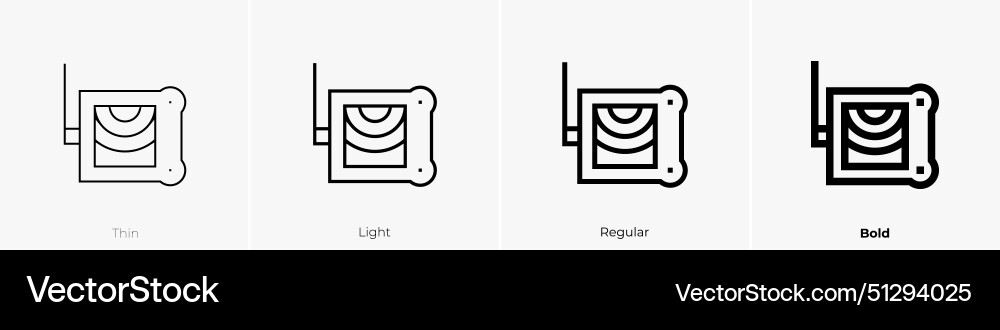 Detector icon thin light regular and bold style Detector icon thin light regular and bold style Vector Image