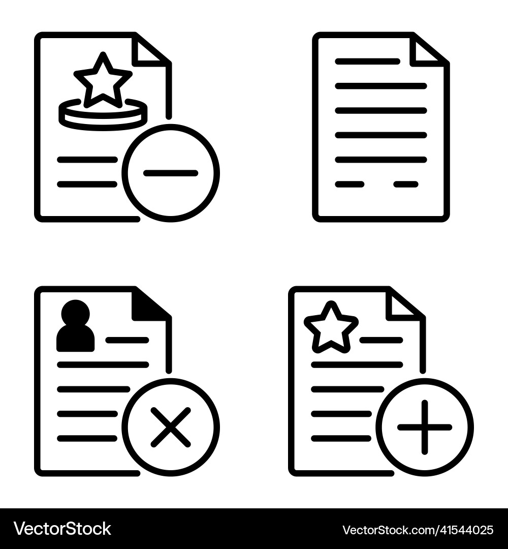 Docs1-2 flat icon set isolated on white background Docs1-2 flat icon set isolated on white background Vector Image