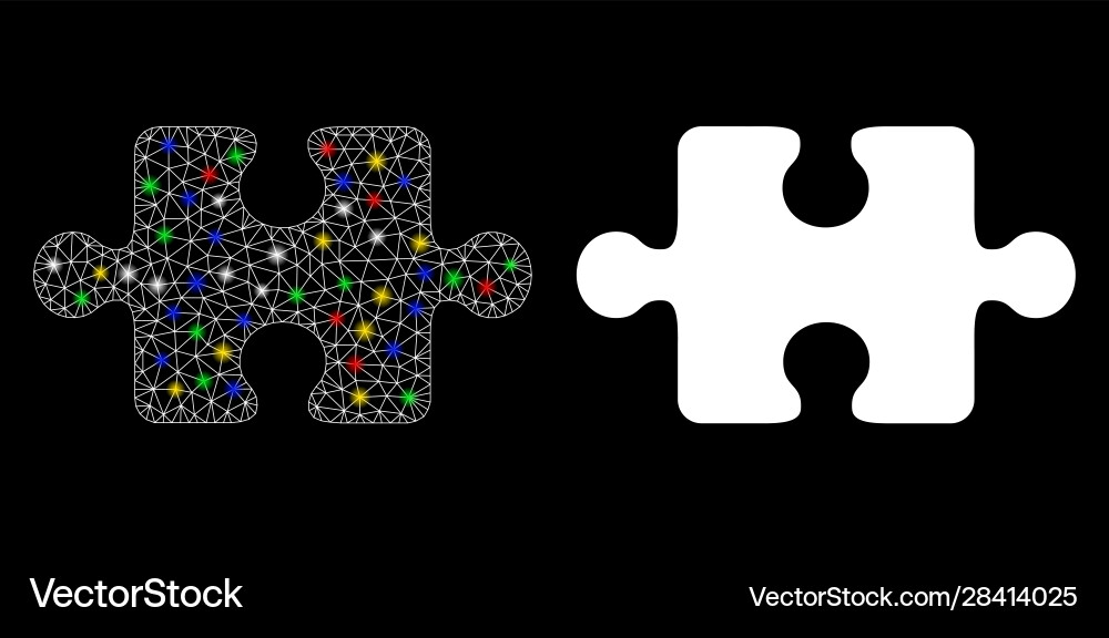 Flare mesh network puzzle item icon with Flare mesh network puzzle item icon with vector image