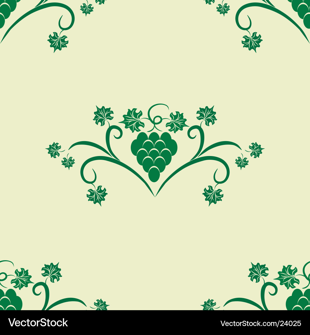 Grape Leaf Seamless Pattern vector image