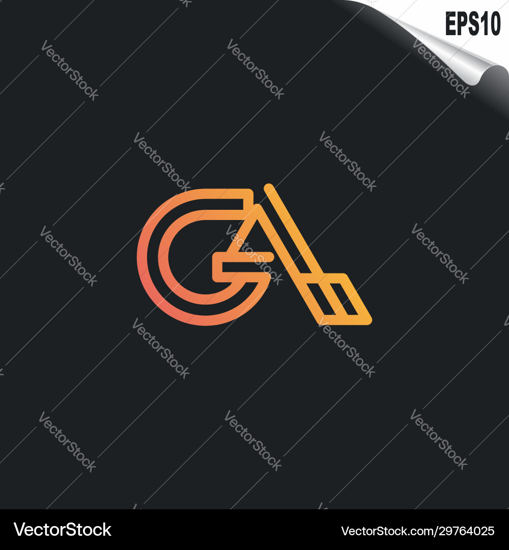 Initial ga logo monogram design template simple Vector Image