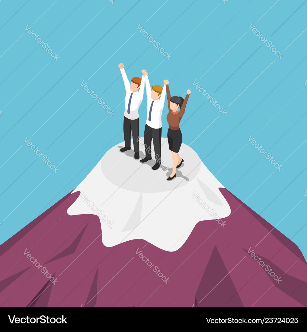 Isometric group of businessman holding hand Isometric group of businessman holding hand vector image