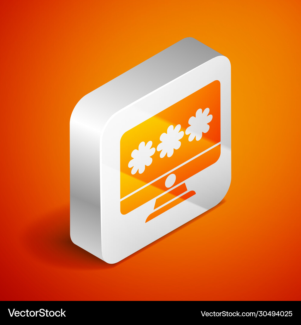 Isometric monitor with password notification icon Isometric monitor with password notification icon vector image